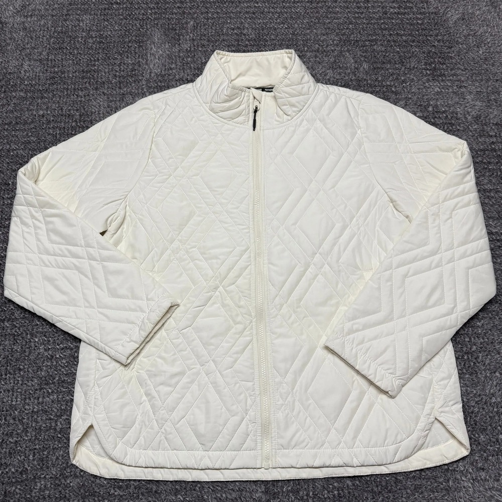 Voyager‎ Quilted Jacket XL Cream Full Zip Mock Neck Lightweight Puffer Coat